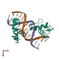 PDB entry 7n5s coloured by chain, top view.