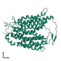 PDB entry 7n98 coloured by chain, front view.