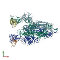 PDB entry 7n9c coloured by chain, front view.