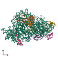 PDB entry 7nas coloured by chain, front view.