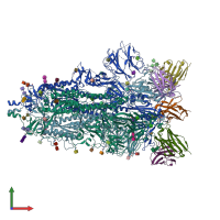 PDB entry 7nd7 coloured by chain, front view.