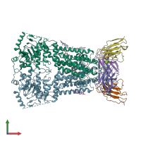 PDB entry 7neq coloured by chain, front view.