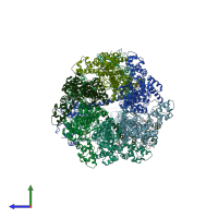 PDB entry 7ngq coloured by chain, side view.