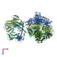 PDB entry 7ngq coloured by chain, top view.