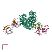 PDB entry 7niu coloured by chain, top view.