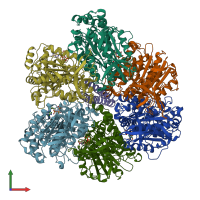 PDB entry 7nkh coloured by chain, front view.