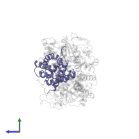 Conserved hypothetical membrane protein in PDB entry 7nnt, assembly 1, side view.