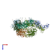 PDB entry 7nps coloured by chain, top view.