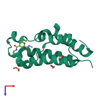 PDB entry 7npy coloured by chain, top view.