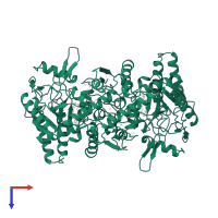 Nitric oxide synthase 3 in PDB entry 7nse, assembly 1, top view.