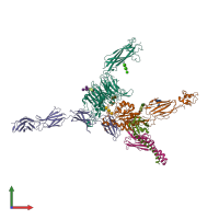 PDB entry 7nwl coloured by chain, front view.