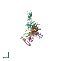 PDB entry 7nwl coloured by chain, side view.