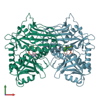 PDB entry 7nwm coloured by chain, front view.