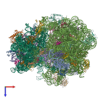PDB entry 7o19 coloured by chain, top view.