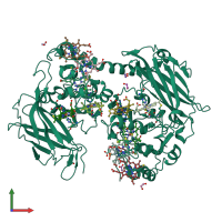 PDB entry 7o7g coloured by chain, front view.