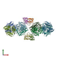 PDB entry 7ock coloured by chain, front view.