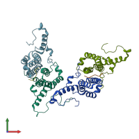 PDB entry 7od8 coloured by chain, front view.