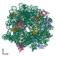 PDB entry 7ode coloured by chain, front view.