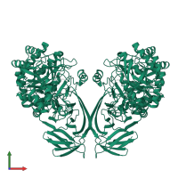 Sulfoquinovosidase in PDB entry 7ofx, assembly 1, front view.