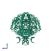 Sulfoquinovosidase in PDB entry 7ofx, assembly 1, side view.