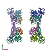 PDB entry 7okq coloured by chain, front view.