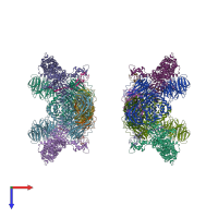 PDB entry 7okq coloured by chain, top view.