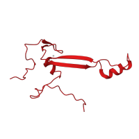 The deposited structure of PDB entry 7old contains 1 copy of Pfam domain PF01283 (Ribosomal protein S26e) in 40S ribosomal protein S26. Showing 1 copy in chain BC [auth Sa].