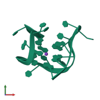 Monomeric assembly 1 of PDB entry 7oqt coloured by chemically distinct molecules, front view.