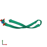 PDB entry 7osc coloured by chain, ensemble of 20 models, front view.