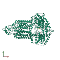 PDB entry 7p04 coloured by chain, front view.