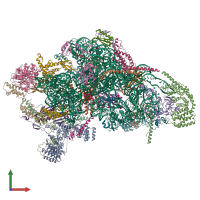 PDB entry 7p2e coloured by chain, front view.