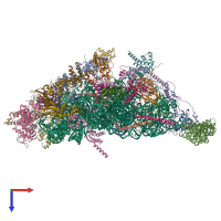 PDB entry 7p2e coloured by chain, top view.