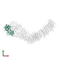 NADH-quinone oxidoreductase subunit F in PDB entry 7p7j, assembly 1, front view.
