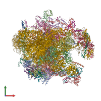 PDB entry 7pd3 coloured by chain, front view.