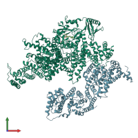 PDB entry 7pgq coloured by chain, front view.