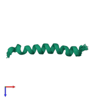 PDB entry 7pht coloured by chain, ensemble of 20 models, top view.