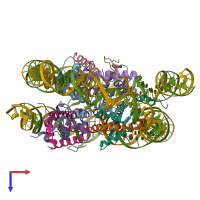 PDB entry 7pii coloured by chain, top view.