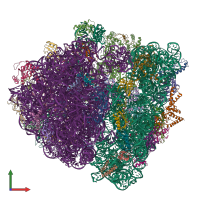 PDB entry 7pjt coloured by chain, front view.