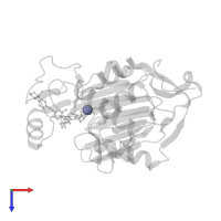 ZINC ION in PDB entry 7pkm, assembly 1, top view.