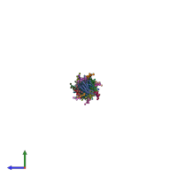 PDB entry 7pnb coloured by chain, side view.