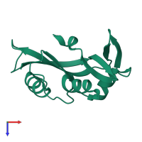 PDB entry 7pnp coloured by chain, top view.