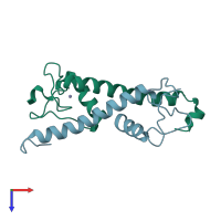 PDB entry 7po9 coloured by chain, top view.