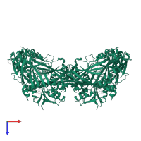 Histone-arginine methyltransferase CARM1 in PDB entry 7puq, assembly 1, top view.