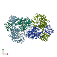 PDB entry 7pva coloured by chain, front view.