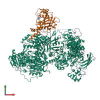 PDB entry 7px3 coloured by chain, front view.