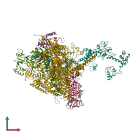 PDB entry 7py6 coloured by chain, front view.