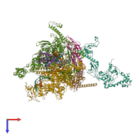 PDB entry 7py6 coloured by chain, top view.