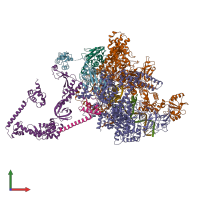 PDB entry 7pyj coloured by chain, front view.