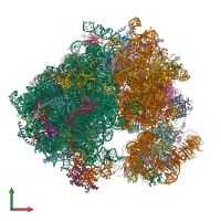 PDB entry 7q0p coloured by chain, front view.