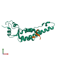 PDB entry 7q2s coloured by chain, front view.